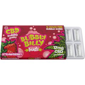   Bubbly Billy Buds Strawberry Flavoured Chewing Gum (17mg CBD)